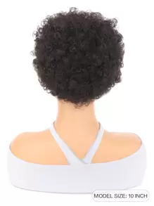 抽繩捲髮小圓麵包合成纖維接髮 - 黑色 - 查看 2