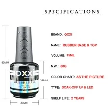 oxxi professional Oxxi 15ml 免擦拭封层凝胶指甲油，半永久亮泽指甲油，Gellac UV LED 永久珐琅凝胶指甲油，适用于家庭美甲沙龙 - 米色 - 查看 3