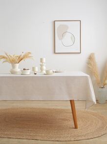 1pc Nordic Style Simple & Versatile Beige Tablecloth For Dorm Decor - Beige - View 4