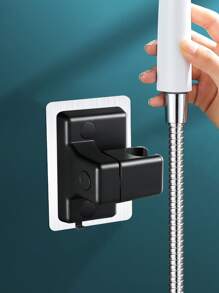 1pc Punch-Free Shower Head Holder, Wall Mounted Shower Head Rack For Bathroom Bathroom Accessories Bathroom Tools - Black - View 2