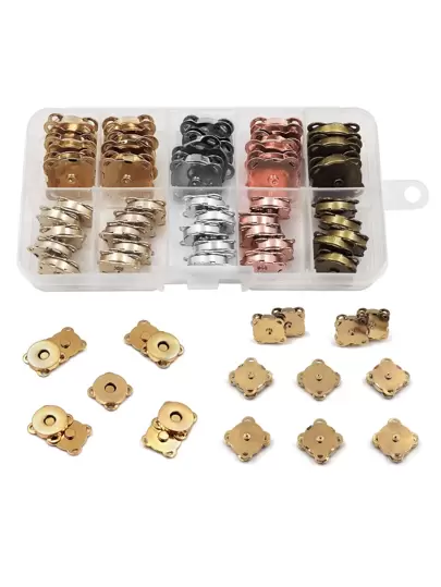 10Mm/14Mm/18Mm 6 Färgad Blandad Plommonblomma Magnetiska spännen Packade I A Låda