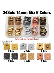 10mm/14mm/18mm 6 Colored Mixed Plum Blossom Magnetic Clasps Packed In A Box