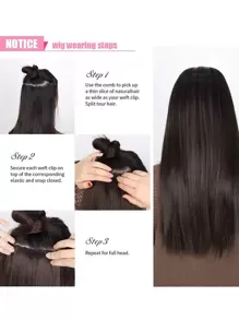 Extensiones de cabello rectas con clip de 20 a 40 pulgadas, adecuadas para diversas ocasiones como festivales de música, fiestas, cosplay, vacaciones y todas las estaciones - Multicolor - Ver 9