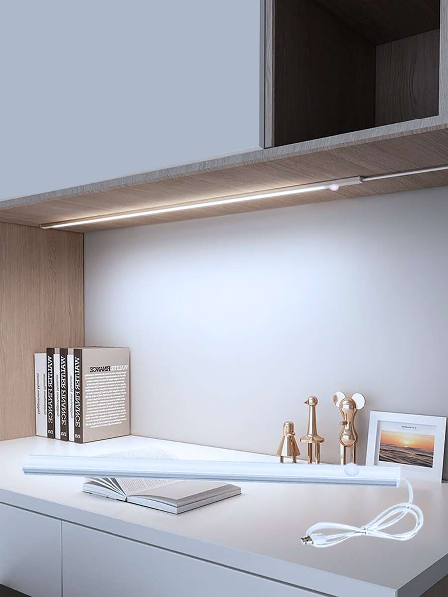 身體感應難燈條形USB電源供應感應燈帶極薄智能感應櫥櫃燈適用於衣櫃,書櫃,走廊 - 白色 - 查看 1