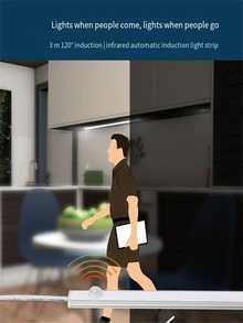 身體感應難燈條形USB電源供應感應燈帶極薄智能感應櫥櫃燈適用於衣櫃,書櫃,走廊 - 白色 - 查看 5