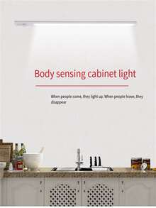 身體感應難燈條形USB電源供應感應燈帶極薄智能感應櫥櫃燈適用於衣櫃,書櫃,走廊 - 白色 - 查看 2