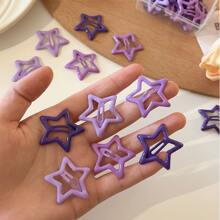 Set de 3 pinzas para el cabello con diseño de estrella morada para adolescentes, accesorios para el cabello para adolescentes - Morado - Ver 3