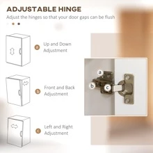 HOMCOM Dining Room Kitchen Hutch Storage Cabinet with Antique Details - White - View 7