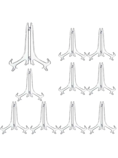 5pcs/set Clear Plastic Plate Hanger, Plate Holder, Plate Display Stand, Tray Rack