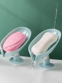 2pcs Green Soap Dish With Drainage To Keep Soap Bars Dry And Clean, Ideal For Bathroom, Kitchen, Shower Soap Tray - Green - View 1