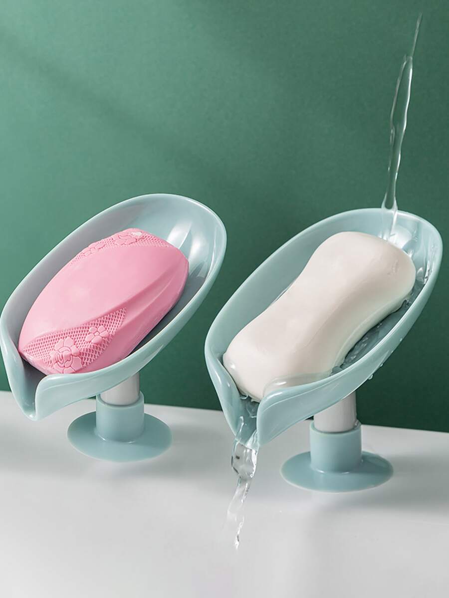 2pcs Green Soap Dish With Drainage To Keep Soap Bars Dry And Clean, Ideal For Bathroom, Kitchen, Shower Soap Tray - Green - View 1