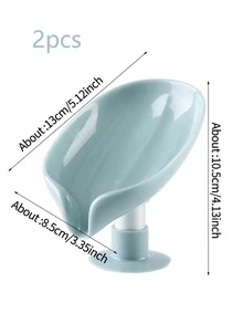 2pcs Green Soap Dish With Drainage To Keep Soap Bars Dry And Clean, Ideal For Bathroom, Kitchen, Shower Soap Tray - Green - View 6