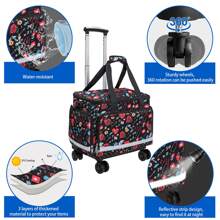 Rolling First Aid Bag For Nursing School, Rolling Nurse Bag With Detachable Trolley, Medicine Storage Bag With Wheel, First Responder Trauma Bag With Wheels For Camping Cycling Hiking Daycare Outdoors - 彩色 - 查看 2