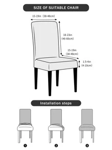 forcheer 1 pieza Funda de silla de comedor elástica con relieve de terciopelo de zorro plateado, unicolor, lavable, se adapta a sillas - Camel - Ver 5