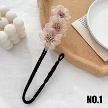 1入花卉設計捲髮器，女性髮飾，懶人髮型造型工具 - 彩色 - 查看 4