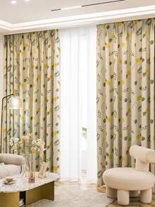 1pc Blackout Printed Curtain For Window - Multicolor - View 1