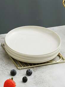 4 件套塑料餐盘/餐具盘/食物盘/餐具，4 件套，直径 20 厘米，厨房，圣诞礼物 - 米色 - 查看 9