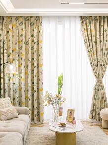 1pc Blackout Printed Curtain For Window - Multicolor - View 3