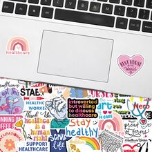 52入組衛生保健貼紙適用於吉他滑板水瓶子保險槓頭盔滑雪板筆記本電腦手機殼冰箱門行李摩托車車配件玩具適用於禮物