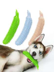 1pc Random Color Durable Cucumber Shape Dog Chew Toy For Teeth Cleaning And Interactive Play With Pet - Multicolor - View 2