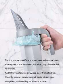 All-in-one Plastic Cat Litter Scoop With Portable Handle And Garbage Bag, Including 4 Rolls Of Scented Waste Bags