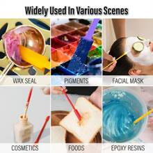 1pc Dual Headed Silicone Wax Seal Stamp Applicator With Multifunctional Mixing Stick, Heat Resistant Silicone Scraper For Wax Spoon Cleaning, Suitable For Mixing Resin, Art & Craft Project, Accessories For Wax Sealing Tools Back To School - Multicolor - View 6
