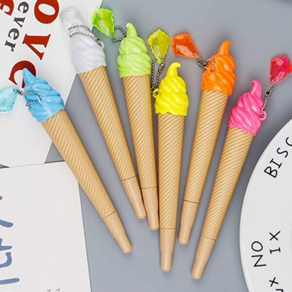 1pc Ice Cream Shaped Ballpoint Pen, Creative & Simple Design, Color Random