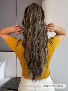22 Inch Natural Wave Curly Ponytail Hair Extensions, Heat Resistant Fiber, Multi-Color - Multicolor - View 3