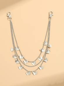 1pc Silver Butterfly Waist Chain, Suitable For Daily Wear, Music Festivals, Parties, Vacations Fall, Autumn, Halloween - Silver - View 4