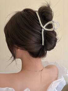 1pc Matte Finish Solid Color Hair Clip, Perfect For Summer Casual - Beige - View 1