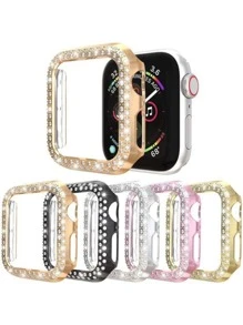 Ốp đồng hồ Rhinestone Dual Rows Sparkling tương thích với vỏ bảo vệ Apple Watch - Trong sáng - Xem 2