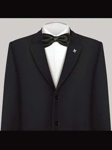 1pc Simple & Fashionable Men's English Letter Shaped Brooch - Silver - View 2