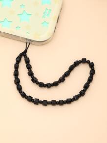 玻璃珠手机挂绳礼物，适合送给母亲、家人、朋友、生日、节日的手机挂饰、手机链 - 黑色 - 查看 5