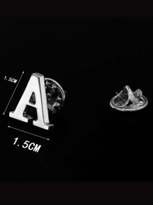 1pc Simple & Fashionable Men's English Letter Shaped Brooch - Silver - View 3
