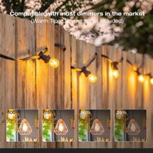 Outdoor String Lights 100ft, S14 LED Patio Lights with 24 Edison Vintage Bulbs, Connectable Outdoor String Lights for Porch Backyard Bistro, Waterproof & Shatterproof for Outside