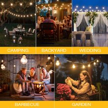 Outdoor String Lights 100ft, S14 LED Patio Lights with 24 Edison Vintage Bulbs, Connectable Outdoor String Lights for Porch Backyard Bistro, Waterproof & Shatterproof for Outside