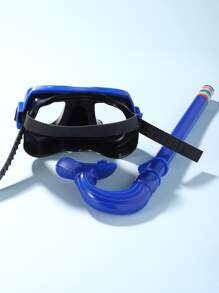 1 套儿童大框游泳镜和潜水面罩套装，可调节带子游泳镜，适合 6 岁以上儿童