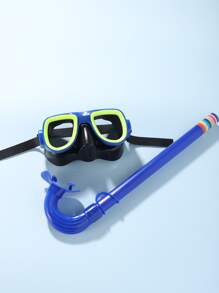 1 套儿童大框游泳镜和潜水面罩套装，可调节带子游泳镜，适合 6 岁以上儿童
