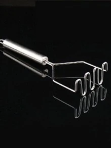 1入組不銹鋼馬鈴薯泥捣碎器，烹飪和沙拉製作時使用，適用於蔬菜水果工具、廚房用品、切割器、食品、沙拉、裝飾、存儲、派對、生日 - 銀色 - 查看 4