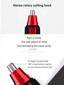 便攜式多功能電動鼻毛修剪工具理髮剪適合男人及女人 - 紅色 - 查看 5