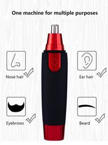 便攜式多功能電動鼻毛修剪工具理髮剪適合男人及女人 - 紅色 - 查看 4