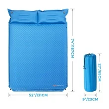Goplus Full Size Self-Inflating Camping Mat Outdoor Sleeping Pad W/Pillows Bag for Camping