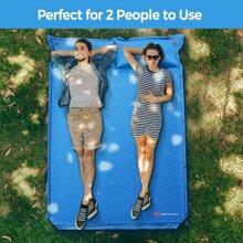 Goplus Full Size Self-Inflating Camping Mat Outdoor Sleeping Pad W/Pillows Bag for Camping