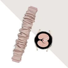 حزام ساعة بلون وردي من ال- Scrunchie للرجال والنساء ,متوافق مع سامسونج جالاكسي، عرض الحزام 20mm