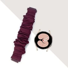 1pc Red Scrunchie Watchband Compatible With Watch Band,Compatible With Samsung Galaxy Watch 20mm/Huawei Huawei Gt Strap 20mm - Burgundy - View 2