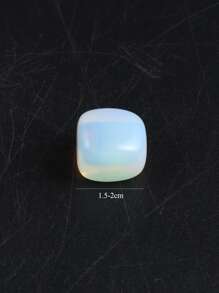 10入組精美蛋白石天然石頭方形裝飾品,治療靈氣寶石手工藝品,家居裝飾,可愛禮品 - 無色 - 查看 2