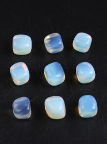 10入組精美蛋白石天然石頭方形裝飾品,治療靈氣寶石手工藝品,家居裝飾,可愛禮品 - 無色 - 查看 4