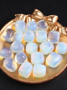 10入組精美蛋白石天然石頭方形裝飾品,治療靈氣寶石手工藝品,家居裝飾,可愛禮品 - 無色 - 查看 5