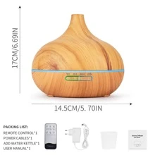 空氣擴散器精油擴散器酷霧面,香薰擴散器帶4計時器&7,香薰機帶汽車關閉辦公家庭 - 棕色 - 查看 8