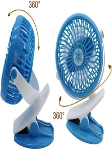 Portable USB Rechargeable Clip Or Table Fan For Car, Desk, Table Or Bureau, Battery Included - Pink - View 6